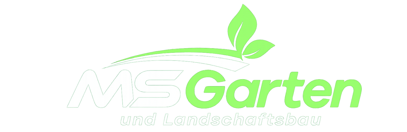 Logo von MS Garten mit grünen Blättern und Schriftzug.