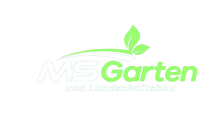 Logo von MS Garten mit grünen Blättern und modernem Schriftzug.